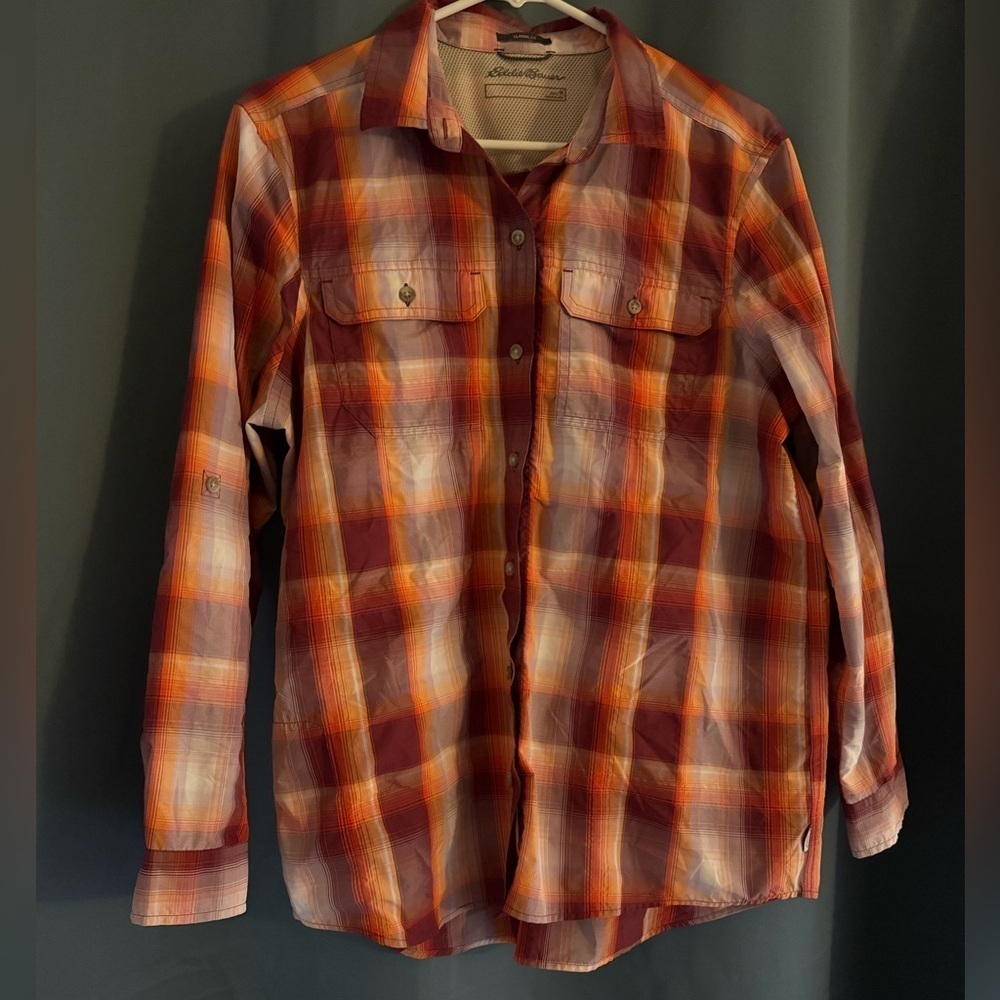 Eddie Bauer Women’s Plaid Shirt – Size Medium – Outdoor Adventure Ready!